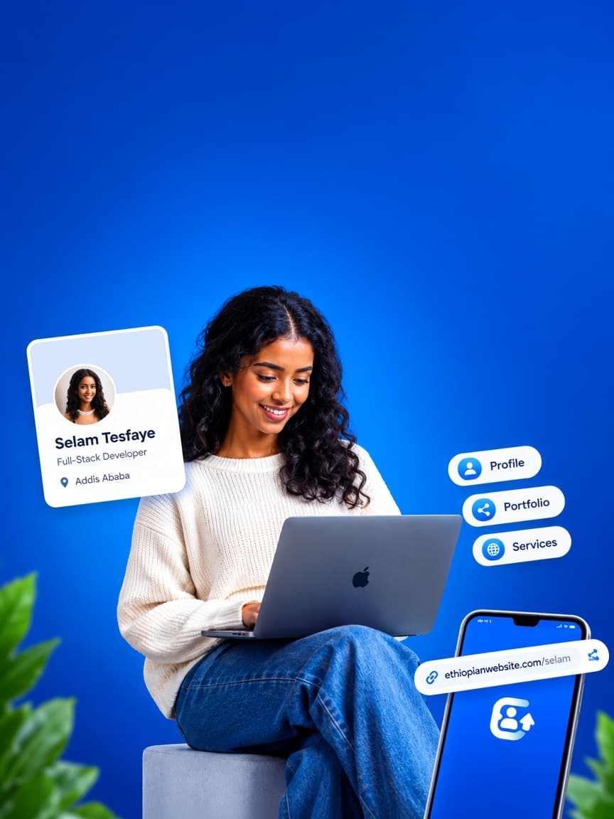 EthiopianWebsite — Your Digital Identity in One Link. Share once, show everything.